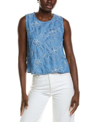 Nicole Miller Embroidered Greta Top