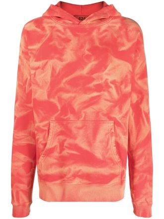 424 tie-dye cotton hoodie - Red