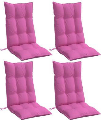 vidaXL Vidaxl - Cojines Para Silla Con Respaldo Alto 4 Uds Tela Oxford Rosa