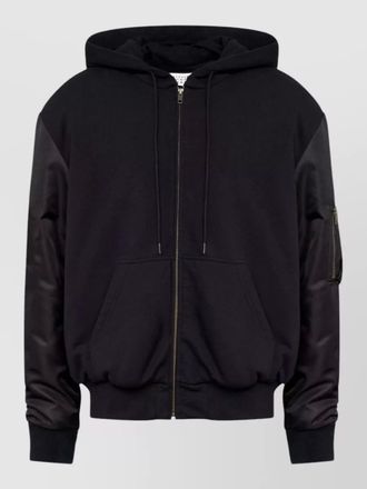 Maison Margiela cotton blend hooded jacket ribbed trims