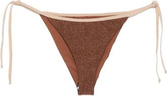 MC2 Saint Barth Marielle lurex string bikini - women - Polyester/Polyamide/Viscose/Elastane - L - Brown