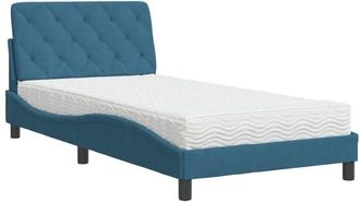vidaXL Cama Con Colch&oacute;n Terciopelo Azul 100x200 Cm Vidaxl