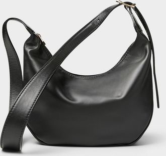 Simons Womens Textured-leather half-moon crossbody bag Exclusive collection from Italy