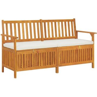 vidaXL Vidaxl - Cassapanca con Cuscino 148 cm in Legno Massello di Acacia