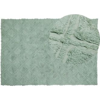 Beliani Rug HATAY Light Green 140 x 200 cm Cotton