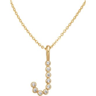 Made by Mary CZ Poppy Initial Necklace in Gold Vermeil Initial J at Nordstrom