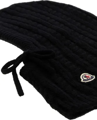 Moncler COLLAR Alpaca Blend Knit Balaclava - Black