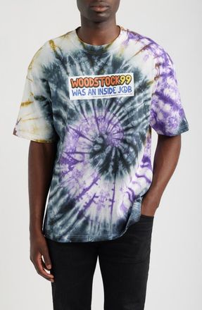 Pleasures Inside Job Tie Dye Cotton Graphic T-Shirt in Tie-Dye at Nordstrom, Size Xx-Large