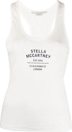 Stella McCartney logo-print racerback top - women - Cotton/Lyocell - 50 - White