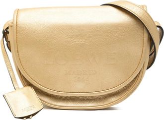 Loewe Pre-owned Cross Body Bags, female, Yellow, Size: ONE SIZE Pre-owned Leather Saddle Bag