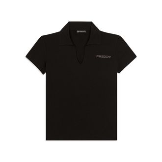 Freddy T-Shirt FREDDY Shirt S26WCRT4, Damen, Gr. L, schwarz, Obermaterial: 95% Baumwolle CO. 5% Elasthan EL., Shirts T-Shirt