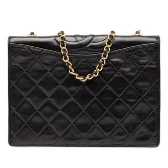 Chanel Tweedehands Cc Gequilt Lamsleer Volle Flap