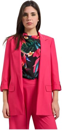 Yes-Zee 3/4 Mouw Jas - Dames - Blazers - Roze - XL - Polyester - Jassen