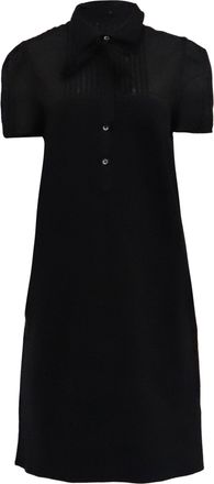Theory Collar Midi Dress in Black Viscose