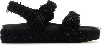 Tory Burch Black Textured Sandals
