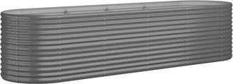 vidaXL Jardinera Arriate Acero Galvanizado Gris 296x80x68 Cm Vidaxl