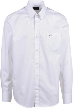 Paul & Shark Casual Shirt - Heren - Zakelijke Overhemden - Wit - 4XL - Katoen - Overhemden