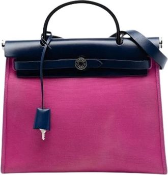 Herm&egrave;s Pre-owned Handbags, female, Pink, Size: ONE SIZE Pre-owned Vintage Canvas Handbag