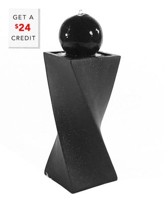 Sunnydaze Black Ball Solar Outdoor Water Fountain With Battery With $24 Credit