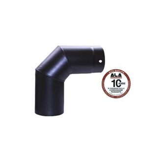 Ala Codo Para Estufas De Le&ntilde;a 90&deg; &Oslash;15 Cm - Acero Esmaltado Negro Mate - A.l.a