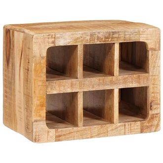 Berkfield Home Wine Rack Wall-mounted with Storage Brown Solid mango wood