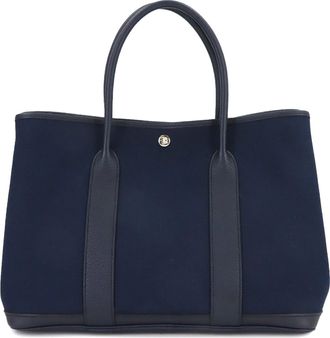 Herm&egrave;s Blue Indigo Blue Marine Negonda Leather Handbag Tote Bag (Pre-Owned)