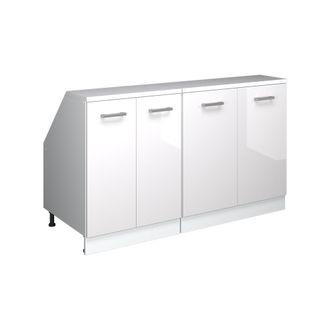 Vicco Conjunto De Armarios Para Techo Inclinado Rion, Blanco Alto Brillo, 140 Cm Lote De 2 Carcasas De Armario 60 Cm De Profundidad, Vicco