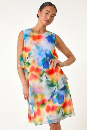 Roman Abstract Layered Tier Dress