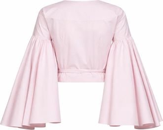 Jacquemus Womens Wrap Top The Paysan Pink Cotton Tops