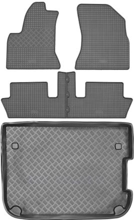 OEM Juego De Alfombrillas De Goma Para Citro&euml;n C4 Picasso Minivan (2006-2013) + Alfombrilla Para El Maletero