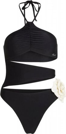 Karl Lagerfeld DNA Flower Swimsuit - Dames - Badpakken - Zwart - L - Badmode