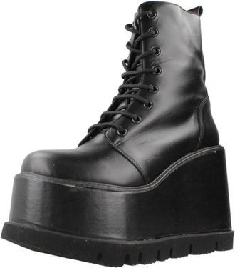 Yellow Platform Wiglaarzen - Dames - Sleehakken - Zwart - 37 EU - Schoenen