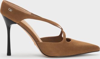 Charles & Keith Kyra Suede Crossover Stiletto Mules