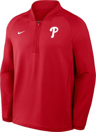 Nike Philadelphia Phillies Authentic Collection Nike Mens Dri-FIT MLB 1/2-Zip Long-Sleeve Top in Red | 04H962QPP-KRR