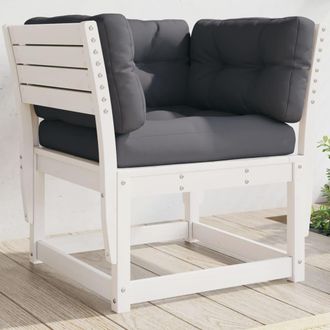 vidaXL Sof&aacute; De Jard&iacute;n Reposabrazos Cojines Madera Maciza Pino Blanco Vidaxl