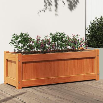 vidaXL Vidaxl - Jardinera Exterior Madera Maciza Pino Marr&oacute;n Cera 90x31x31 Cm