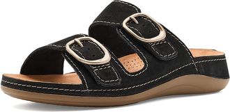 Clarks Cecily Step Womens Sandals Black Nubuck : 6.5 B - Medium, Suede