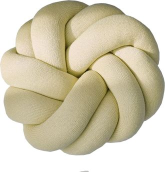 NINUC Cojín de nudos hecho a mano Crema 38x38 cm