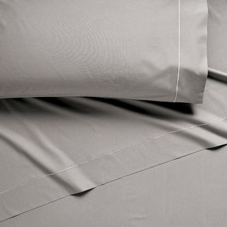 Frontgate Tailored Organic Percale Sheet Set - Pewter, Queen - Frontgate Resort Collection