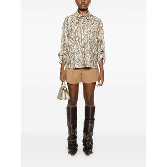 Isabel Marant Snake-Print Linen Jacket - Beige