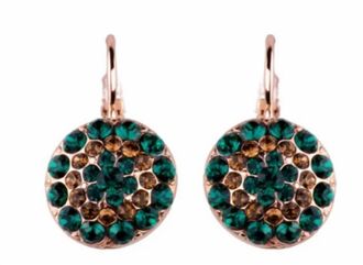 Mariana Womens Deep Forest Earrings In Green / Amber