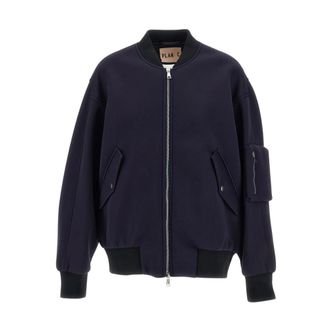 Plan C Bomber in tessuto scuba - - Jackets - Donna - Blu - M
