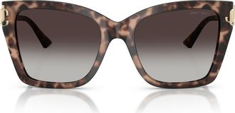 Jimmy Choo London 54mm Gradient Square Sunglasses in Pink Havana /Grey Gradient at Nordstrom