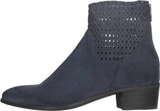 Pantanetti Su&egrave;de Texan Enkellaarsjes - Dames - Laarzen met Hak - Blauw - 40 EU - Su&egrave;de - Schoenen