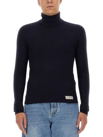 Balmain Navy Blue Solid Sweater