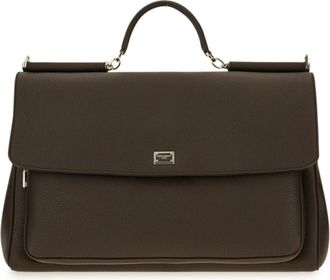 Dolce & Gabbana My Sicily Top-Handle Bag - Heren - Handtassen - Bruin - ONE Size - Katoen - Tassen