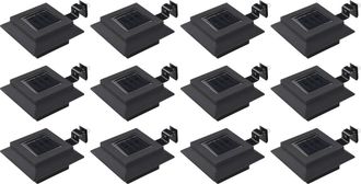 vidaXL Vidaxl - L&aacute;mparas Solares Cuadradas De Exterior Negras 12 Uds Led 12 Cm