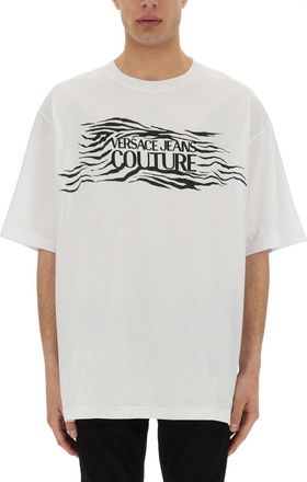 Versace Jeans Couture Zebra Rhinestone Logo T-shirt