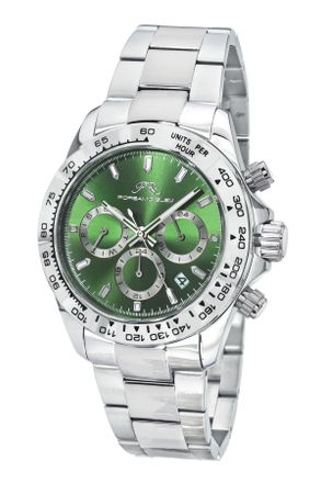 Porsamo Bleu Preston Stainless Steel Silver Tone & Green Mens Watch 1035APRS