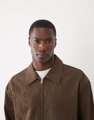 Asos Giacca harrington marrone testurizzata